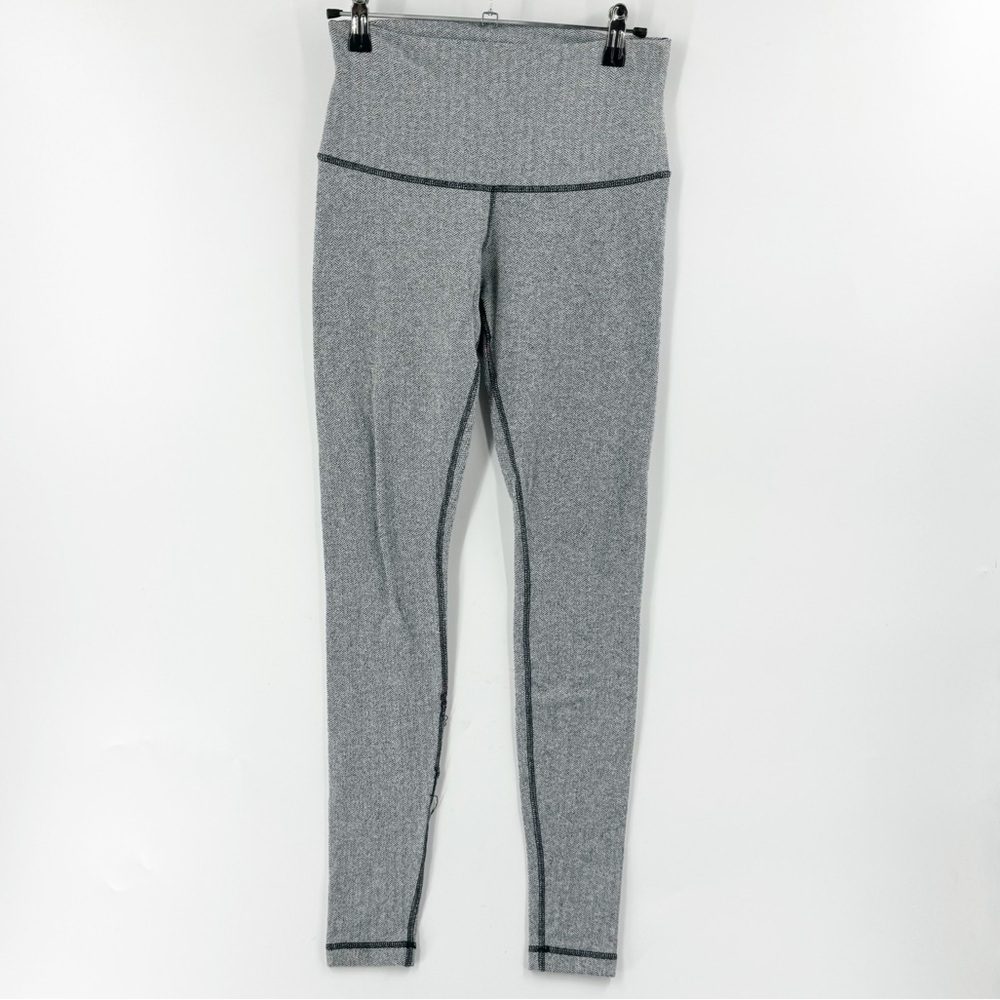 ✅ LULULEMON Wunder Under High Rise Leggings SIZE 4 GREY/BLACK YOGA WORKOUT